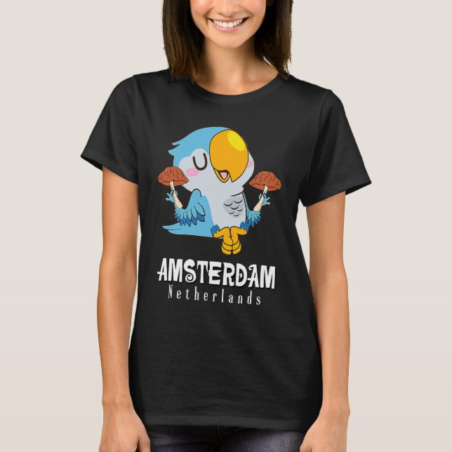 Camiseta Amsterdam Parakeet Mushroom Holland The Netherland (Frente)