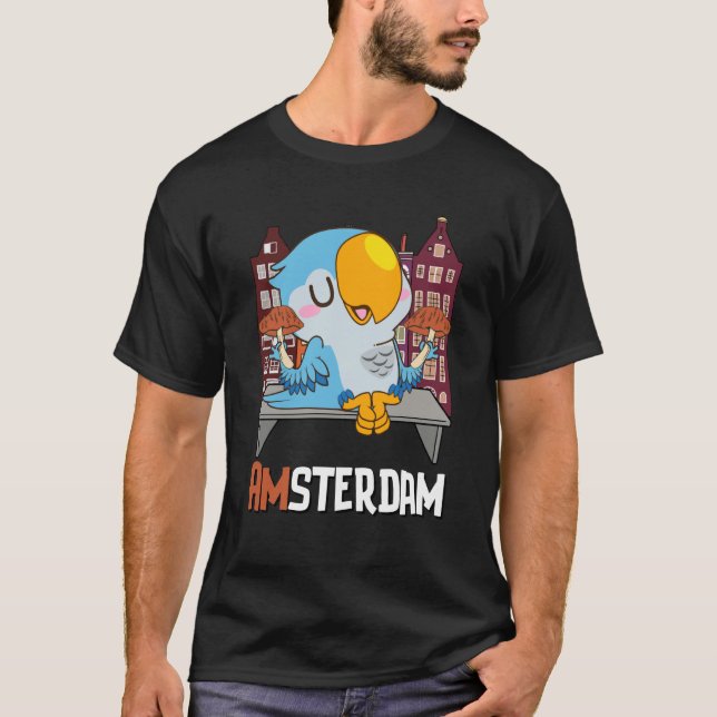 Camiseta Amsterdam Parakeet Mushroom Holland The Netherland (Frente)