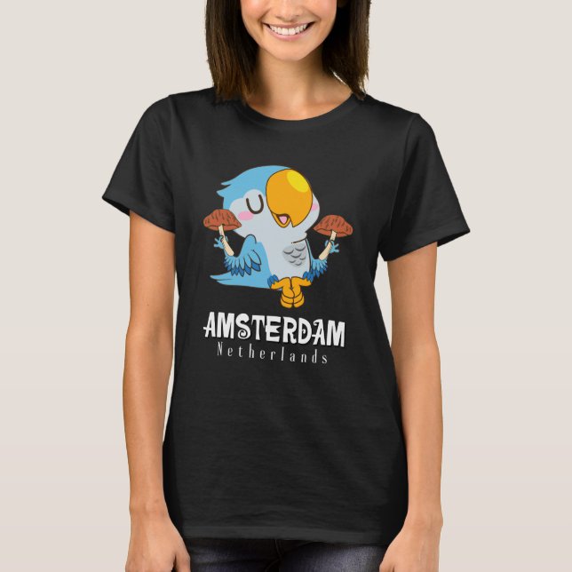 Camiseta Amsterdam Parakeet Mushroom Holland The Netherland (Frente)