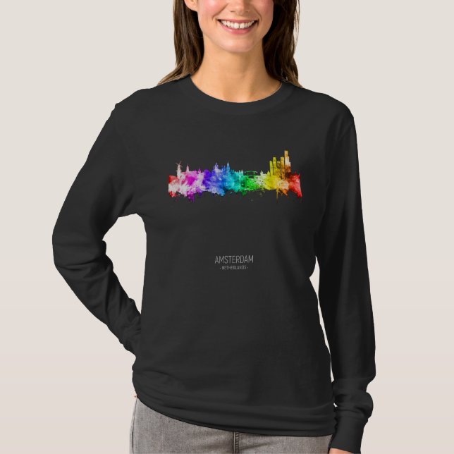 Camiseta Amsterdam Skyline Skyscrapers (Frente)
