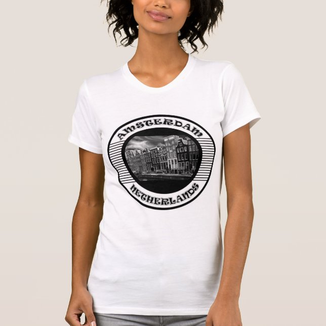 CAMISETA AMSTERDÃO PRETO E BRANCO (Frente)
