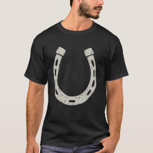 Camiseta Amuleto da Sorte Ferradura Cavaleiro de Cavalo Cou