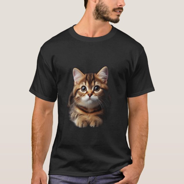 Camiseta Amuleto de Gato Malhado Fofo (Frente)