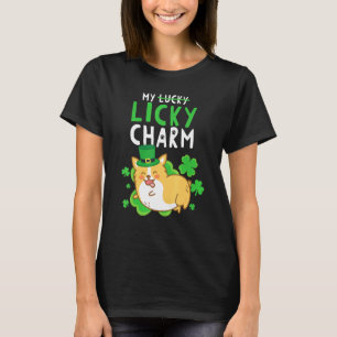 Camiseta Amuleto Sortudo do Cão Corgi do Dia de São Patríci