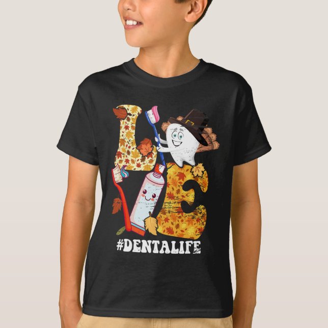 Camiseta AMVE Dental Life Turkey Tooth outono Thanksgi (Frente)