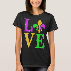 Camiseta AMVE Mardi Gras Fleur De Lys New Orleans Carnaval