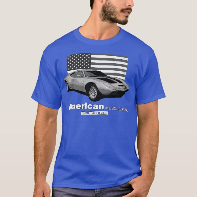 Camiseta AMX3 American Muscle 60s 70s Antigo é Dourado (Frente)