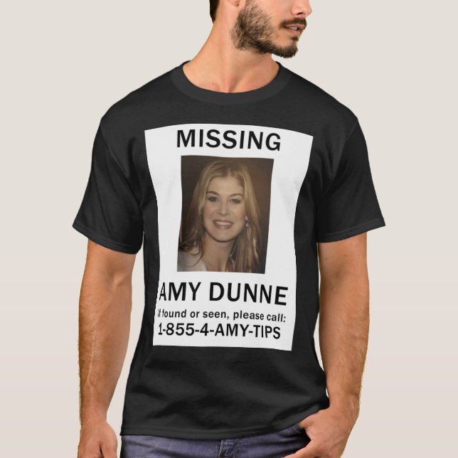 Camiseta Amy Dunne Missing Poster Essencial T-Shirt (Frente)