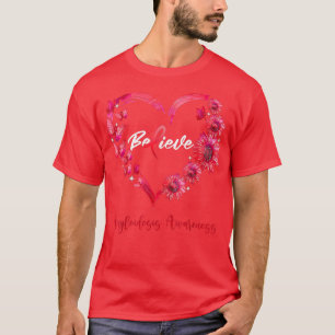 Camiseta Amyloidosis Awareness Heart Butterfly Sunflower T-