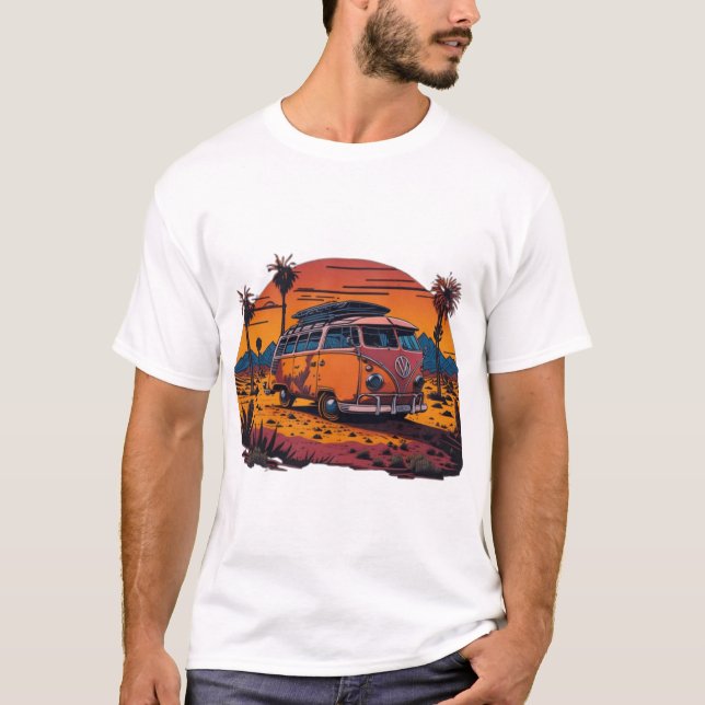 Camiseta An artistic depiction of a retro VW bus (Frente)