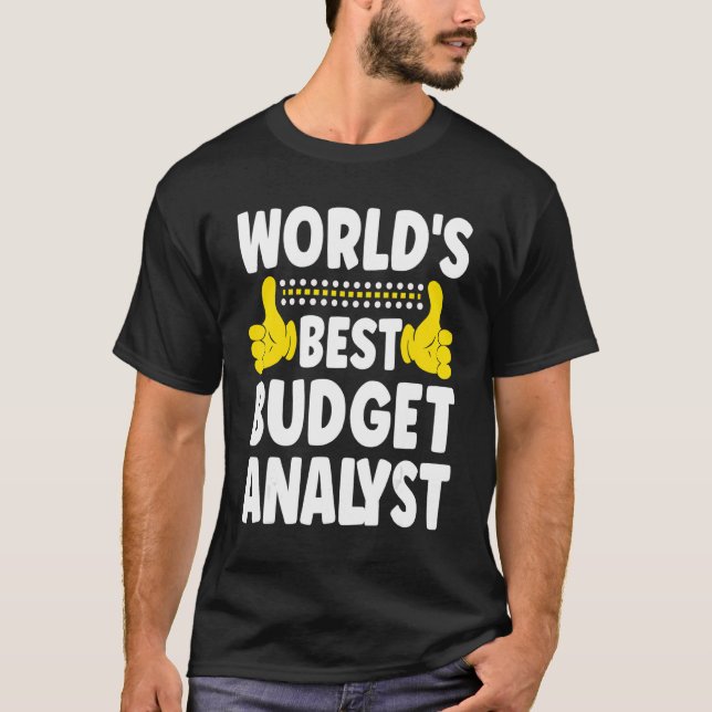 Camiseta Anal do Orçamento do Título do Trabalho de Analist (Frente)