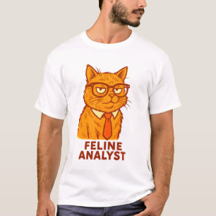 Camiseta Analista Felino – Presente Divertido de Gato Retrô
