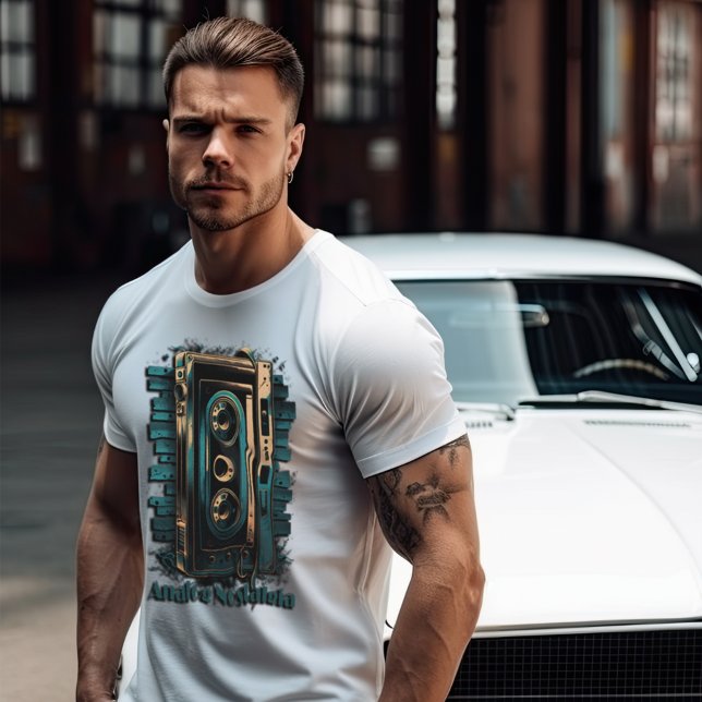 Camiseta Analog Nostalgia, Vintage Design (Criador carregado)