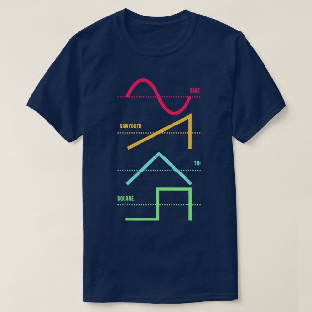 Camiseta Analógico de Sincronização Modular do Synthesizer  (Frente do Design)