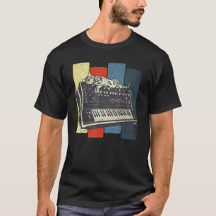 Camiseta Analógico de Vintagem do Tecno do Synthesizer Modu