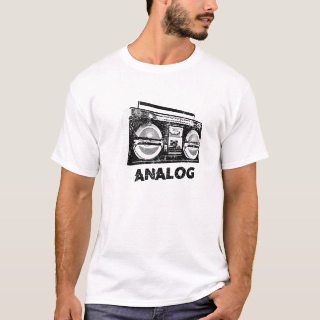 Camiseta Análogo de Hip Hop da Rádio Ghetto Blaster Boombox (Frente)