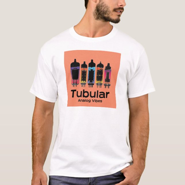 Camiseta Análogo musical de vibrações tubulares (Frente)