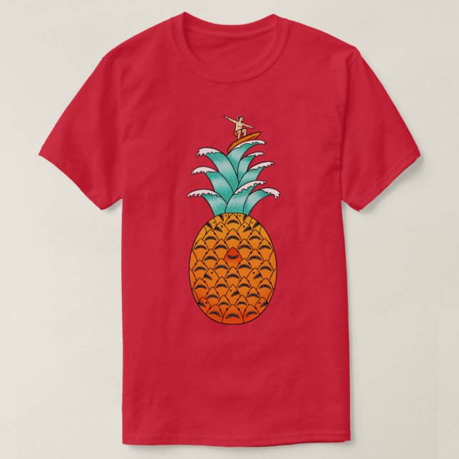 Camiseta Ananás de tubarões (Frente do Design)