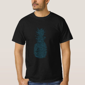 Camiseta Ananas Fruit Silhouette Forme Nuage de Mots Texte