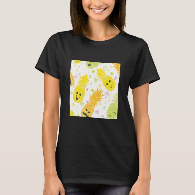 Camiseta Ananás rostos sem costura (Frente)