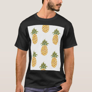 Camiseta Ananases pintados à mão, fundo de aquarela.