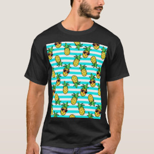 Camiseta Ananases Tropicais: Padrão de óculos Solares Retro