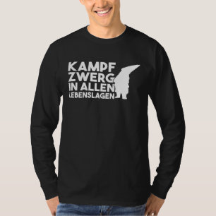 Camiseta anão de batalha de impressão traseira em todos os