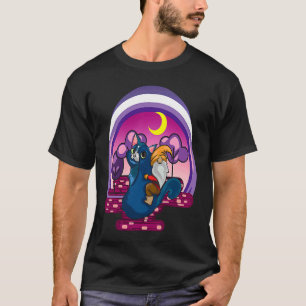 Camiseta Anão de Jardim Gato Pastel Montando Anões Exterior