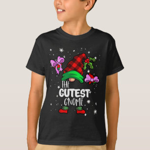 Camiseta Anão mais Fofo Plaid Vermelho de Búfalo Família Co