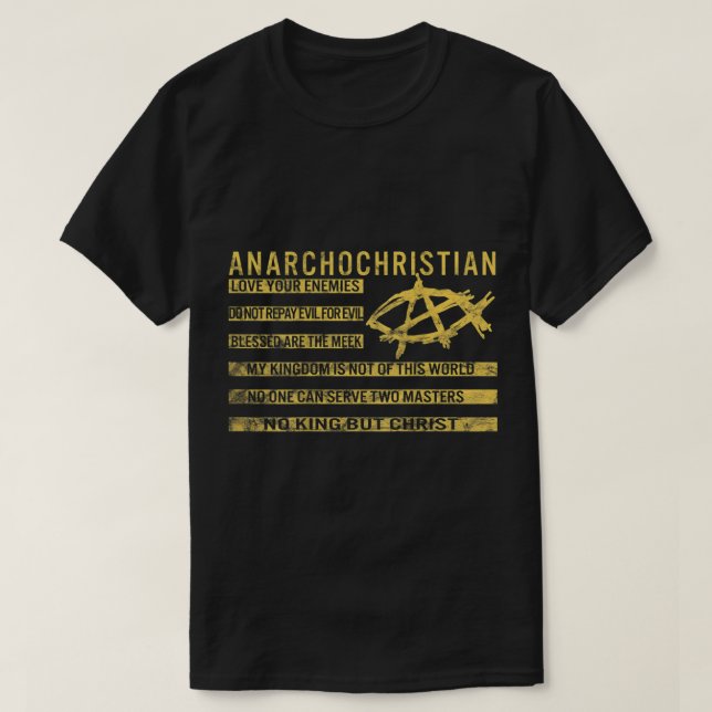 Camiseta AnarchoChristian  No King But Christ  Christian Fl (Frente do Design)