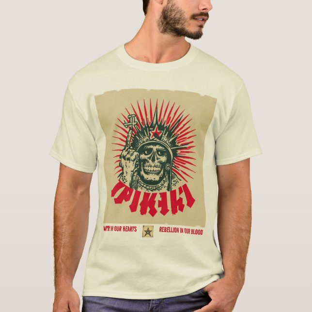 CAMISETA "ANARQUIA NOS NOSSOS CORAÇÕES - REBELIÃO NO NOSSO  (Frente)