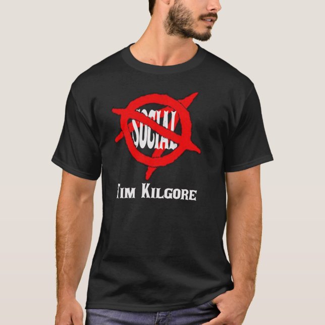 Camiseta Anarquista anti-social de Tim Kilgore (escuro) (Frente)