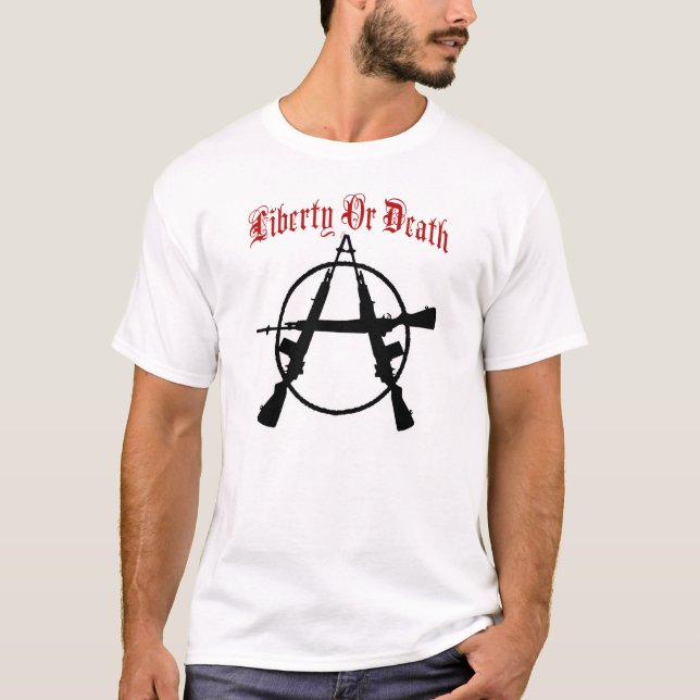 Camiseta Anarquista, liberdade ou morte do libertário (Frente)