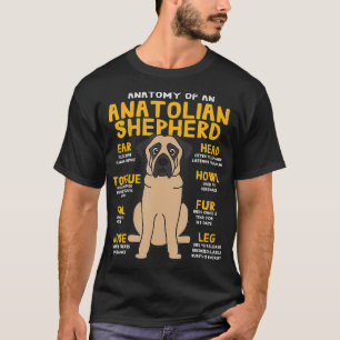 Camiseta Anatólia Shepherd Engraçado Anatomia do Pai Pet Gi