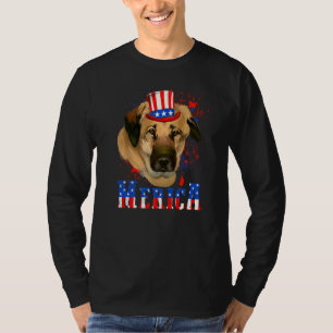 Camiseta Anatolian Merica American Flag Dog Animal 4 de jul