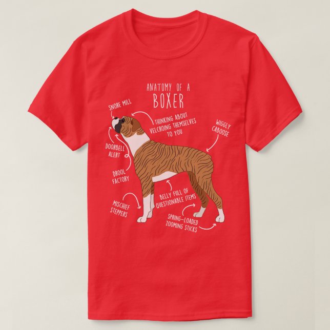 Camiseta Anatomia 1 da Brindle do Cachorro (Frente do Design)