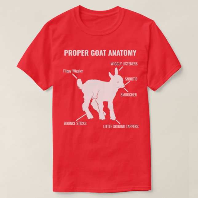 Camiseta Anatomia adequada dos caprinos Sobrevivência anima (Frente do Design)