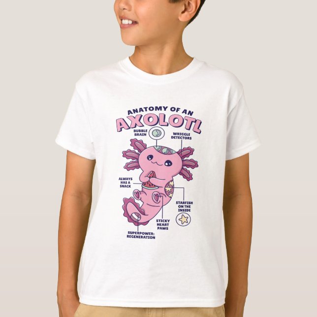 CAMISETA ANATOMIA AXOLOTL - ANIMAL CUTO (Frente)