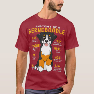 Camiseta Anatomia Bernedoodle Cachorro Engraçado Mãe Pai Bo