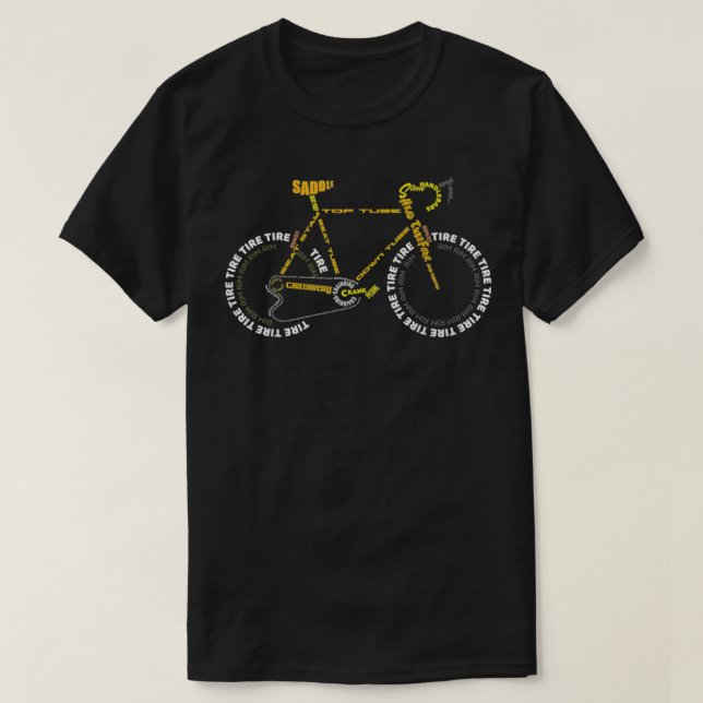 Camiseta Anatomia Bicicleta Ciclismo Bicicleta É A Vida 969 (Frente do Design)