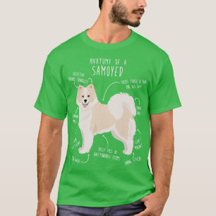 Camiseta Anatomia branca e biscoita de cães samozados