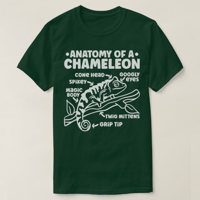Camiseta Anatomia Chameleon De Camaleão 1 (Frente do Design)