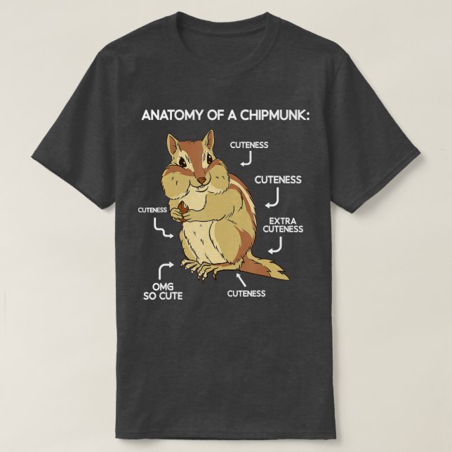 Camiseta Anatomia - Chipmunk bonito (Frente do Design)