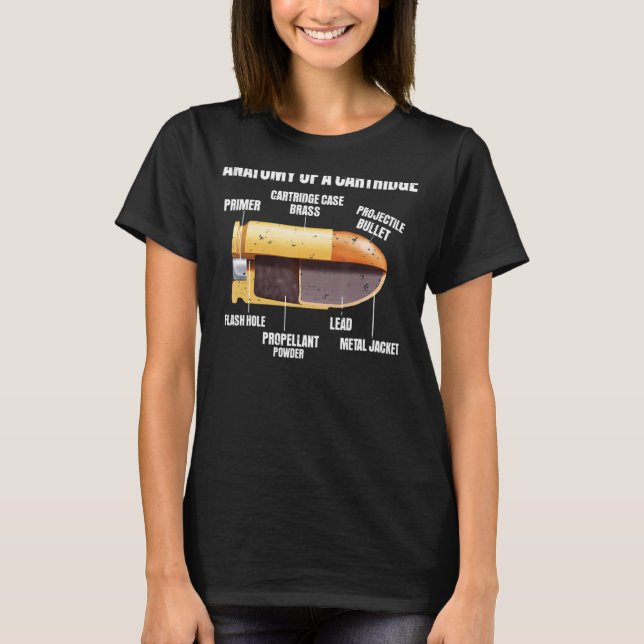 Camiseta Anatomia Da Arma Engraçada A.Pew.Arma À Prova De A (Frente)