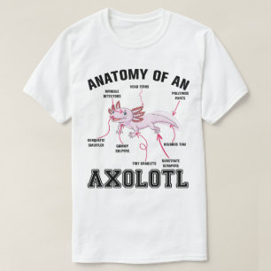 Camiseta Anatomia Da Ciência Da Biologia Axolotl
