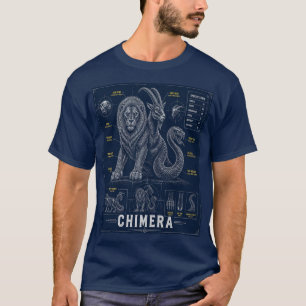 Camiseta Anatomia da Quimera Criatura Mítica Blueprint