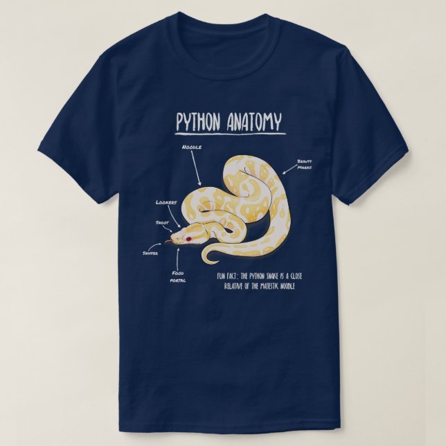 Camiseta Anatomia de Albino Python  (Frente do Design)