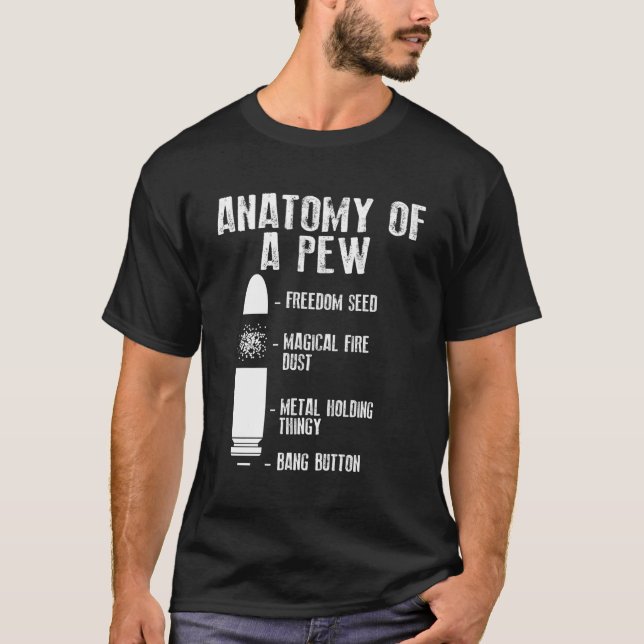 Camiseta Anatomia De Arma Engraçada À Prova De Boletim (Frente)