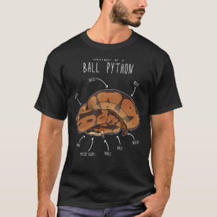 Camiseta Anatomia de Ball Python, Cobra de Pet Replente Eng