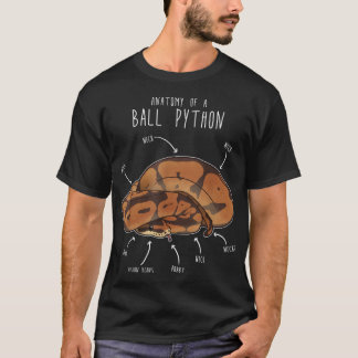 Camiseta Anatomia de Ball Python, Cobra de Pet Replente Eng